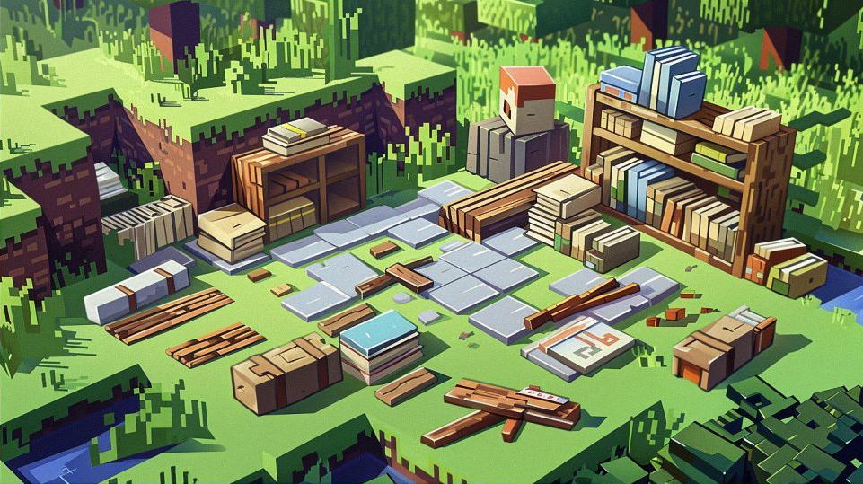 how to make a bookshelf in minecraft