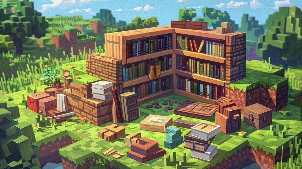 how to make a bookshelf in minecraft