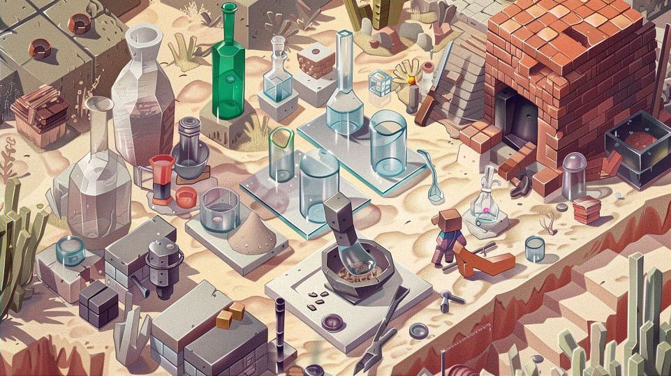 how to make glass in minecraft